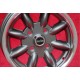 Ford Minilite 6x13 ET16 4x108 anthracite/diamond cut Escort Mk1-2, Capri, Cortina cerchi wheels llantas felgen jantes