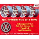 4 Felgen Minilite 6x13 4x100 Opel Volkswagen BMW 1502  1502 1602 1802 2002 tii 3 E21 Kadett B-C Manta Ascona A-B GT Olym