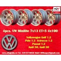 4 Felgen Minilite 7x13 4x100 Opel Volkswagen BMW 1502  1502 1602 1802 2002 tii 3 E21 Kadett B-C Manta Ascona A-B GT Olym