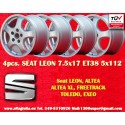 4 jantes Cup 7.5x17 5x112 Audi Volkswagen Audi  Audi 80 B4 A3 S3 8V 8P A3 Cabrio 8P A4 S4 B5 8E A6 S6 4B 100 200 A6 S4 S