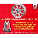 1 Felge Minilite 5.5x15 4x114.3 Triumph Saab Austin Healey Datsun MG MGB  MGB TR2 TR3 TR4 TR5 TR6 Saab 99 Datsun Roadste