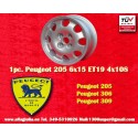 1 jante Speedline 6x15 4x108 Peugeot 205  205 306 309 silver